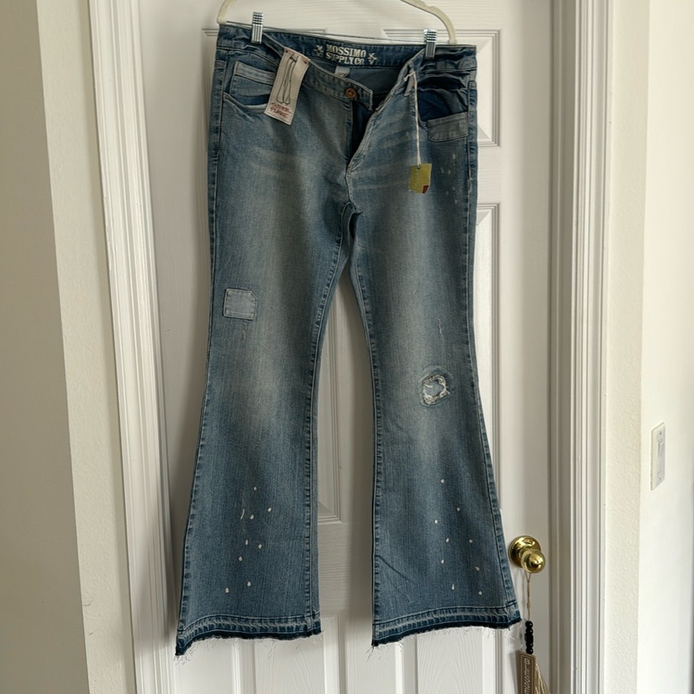 Mossimo Supply Low Rise Vintage Patched Super Flare Jean